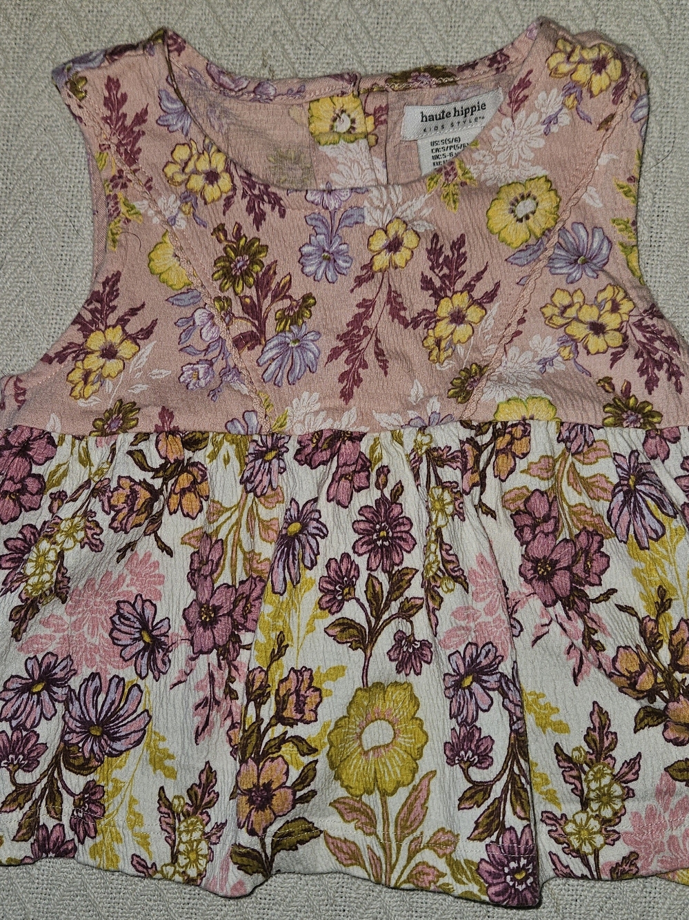 Haute Hippie Pink & Yellow Floral Girls Tank